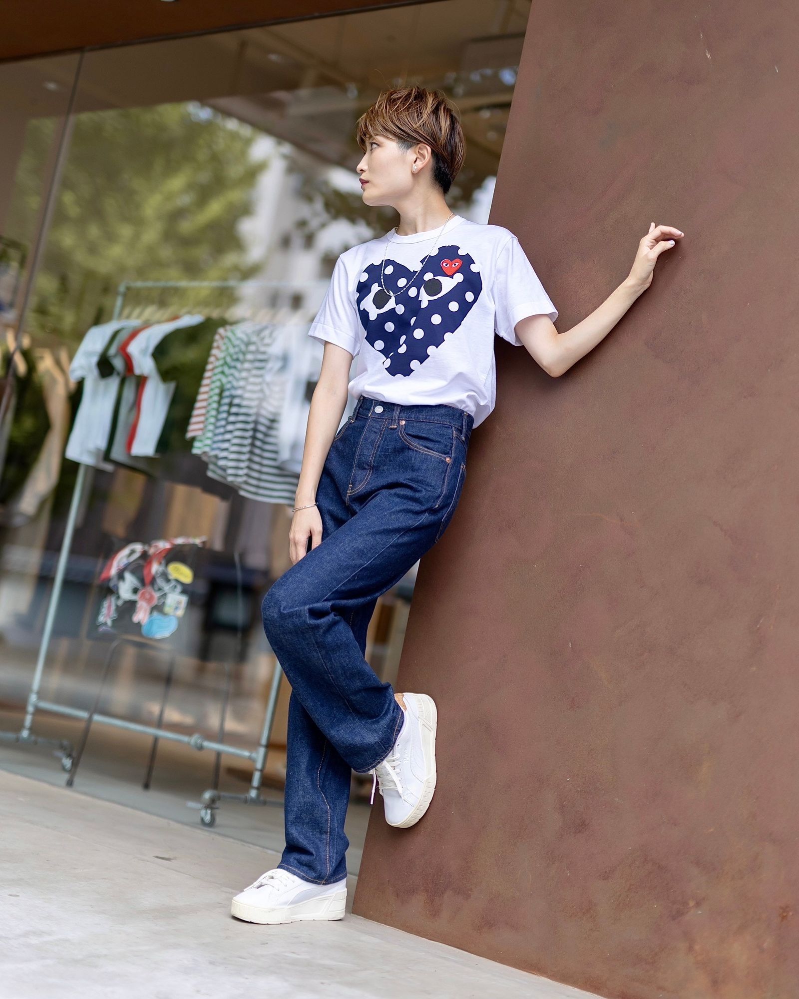 PLAY COMME des GARCONS ポルカドットTシャツ style.2024.8.13