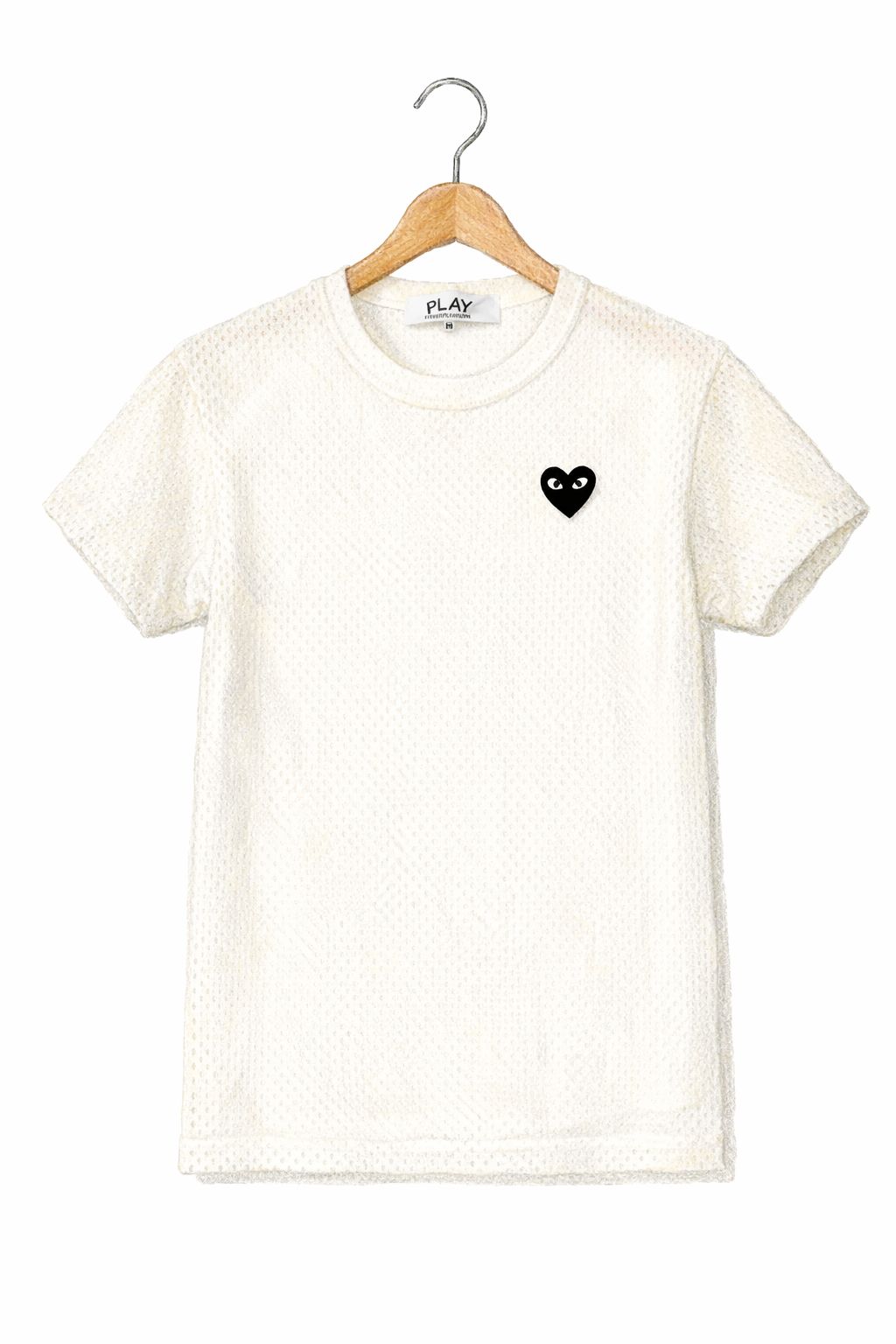 プレイコムデギャルソン BLACKエンブレムメッシュTシャツ(AX-T352-051-2)WHITE☆新作発売！