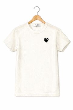 プレイコムデギャルソン BLACKエンブレムメッシュTシャツ(AX-T352-051-2)WHITE☆新作発売！