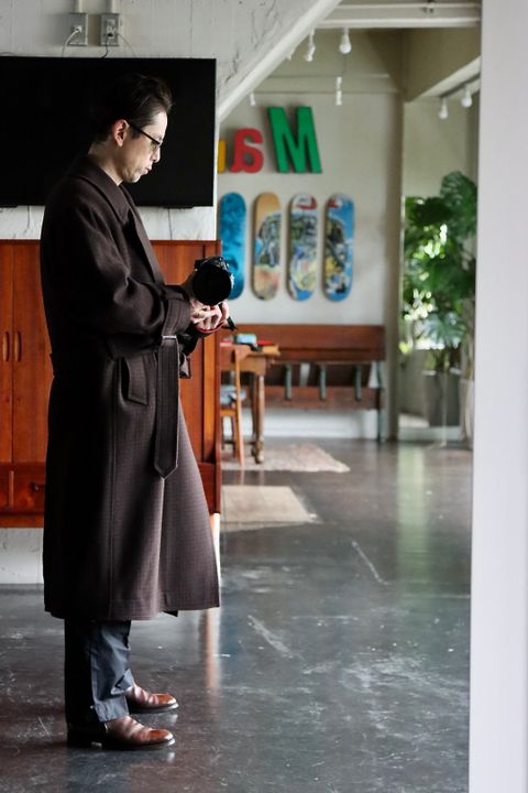 YOKE DOUBLE BREAST OVERCOAT"BROWN"style.2021.10.12.