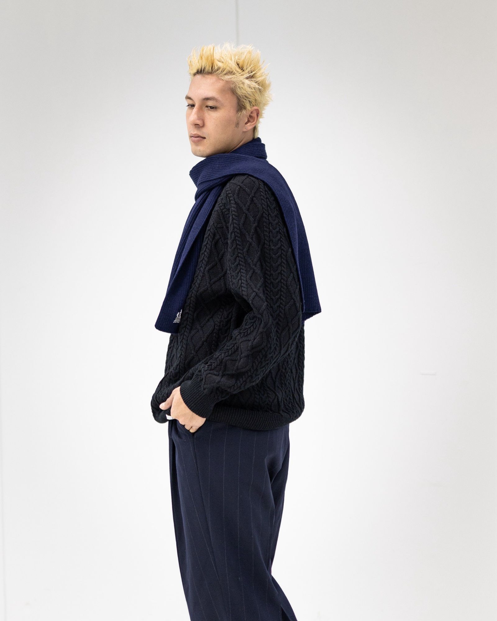 フレッシュサービスTHERMAL RIB KNIT SCARF(FSP254-90067)NAVY☆11月15日(土)発売！