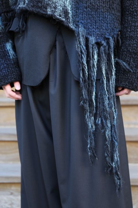 yohji Yamamoto 朝倉ペイント手編みタートルB"BLACK"style.10.1.