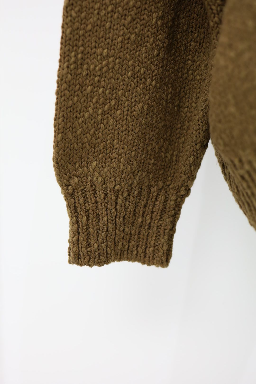 グラフペーパー Cotton Wool Slub Oversized Half Zip Knit(GU263-80603)BROWN