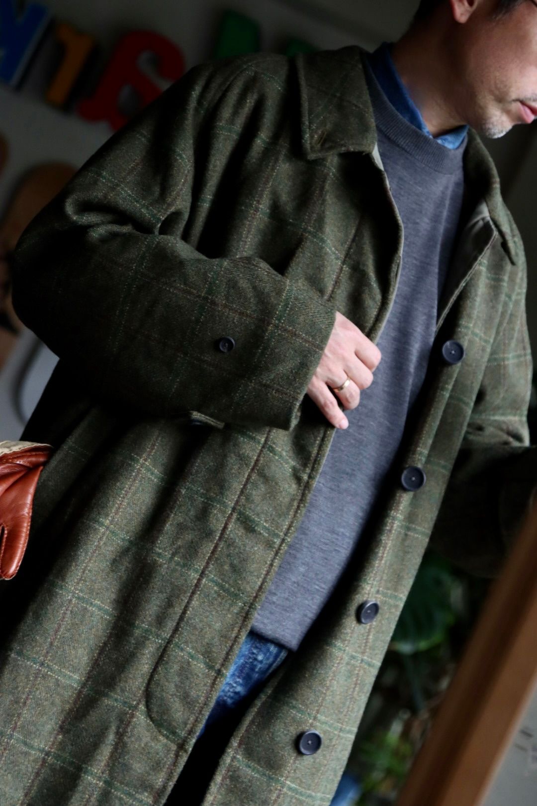 アプレッセ22FW Tweed Balmacaan Coatスタイル2022.10.1.