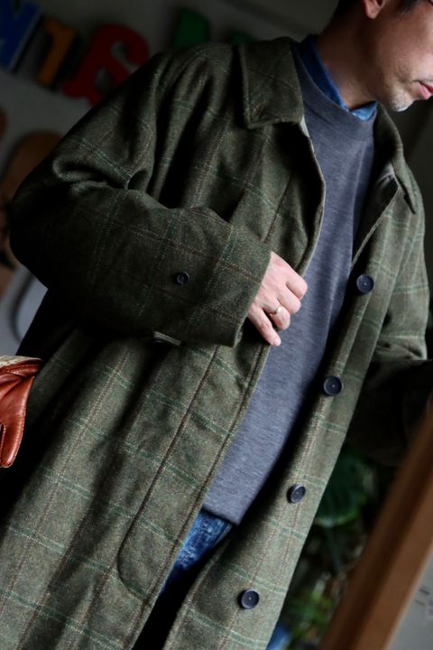 アプレッセ22FW Tweed Balmacaan Coatスタイル2022.10.1.