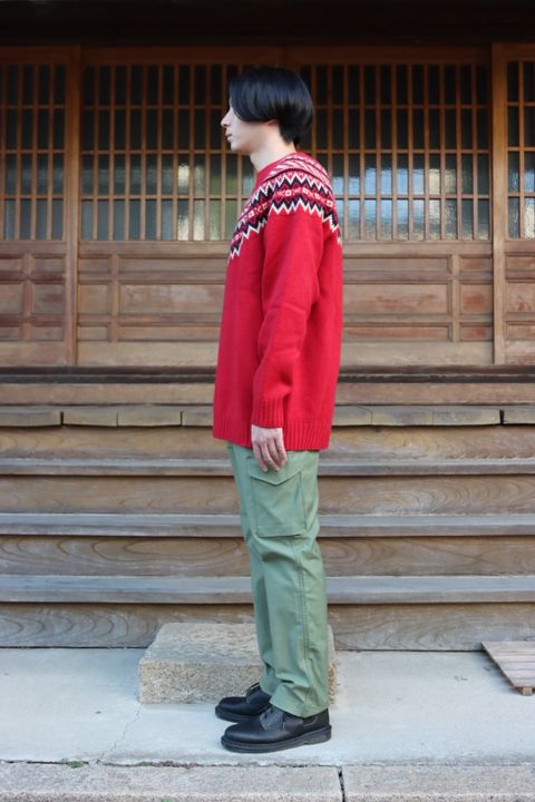 JUNYA WATANABE COMME des GARCONS MAN ラムウールジャガードニットRED style