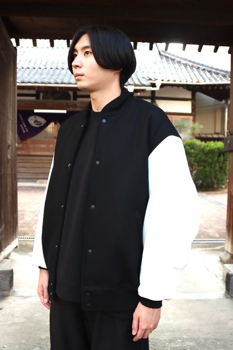 Graphpaper Scale Off Melton Stadium Jacket"BLACK"style