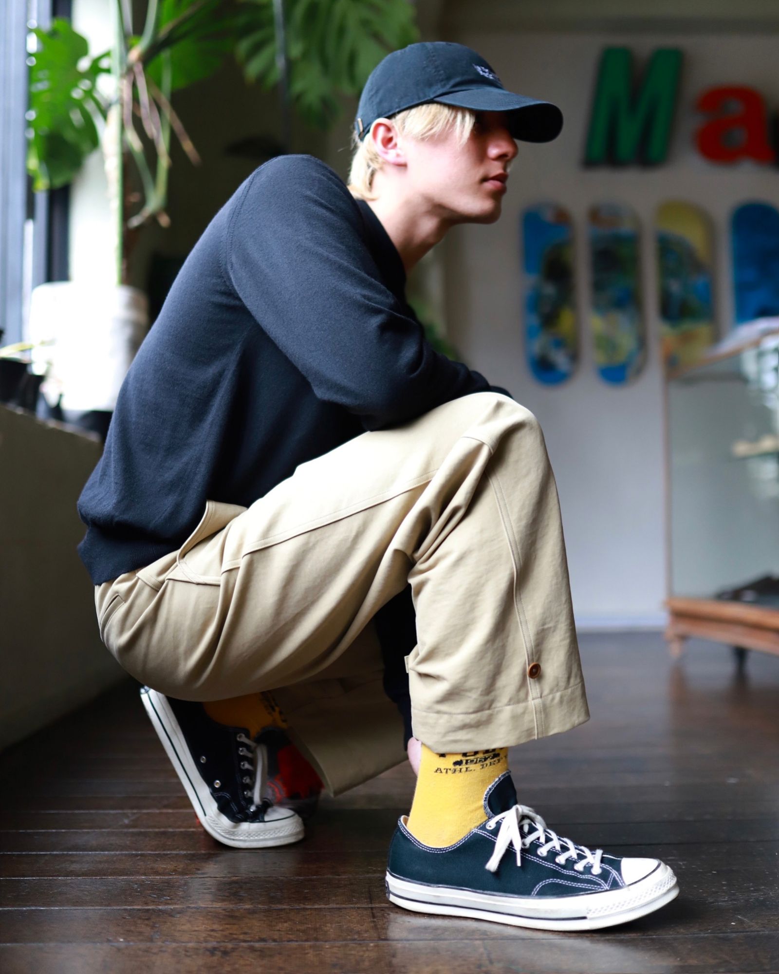 A.PRESSE 23SS Cashmere High Gauge Crew Neck Sweaterスタイル