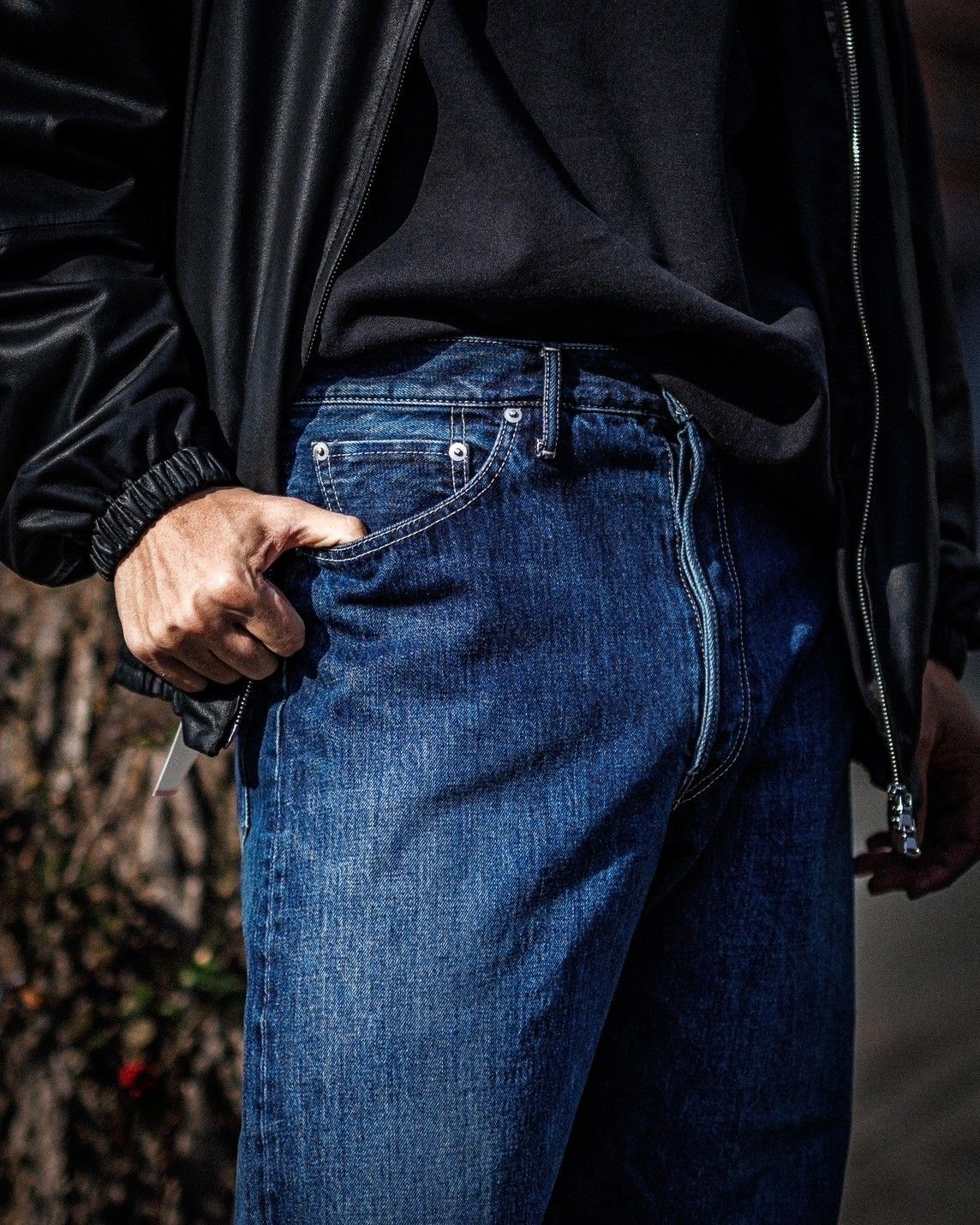 グラフペーパー Selvage Denim Five Pocket Tapered Pants(DARK
