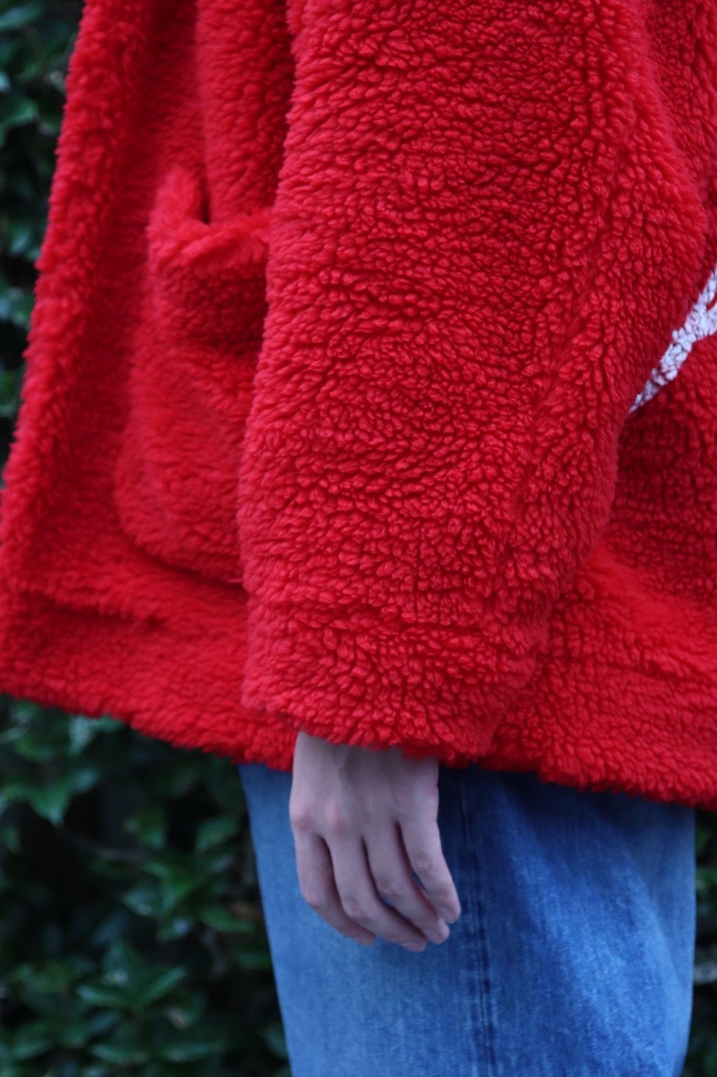 doublet HAND-PAINTED RECYCLE FUR JACKET"RED style"