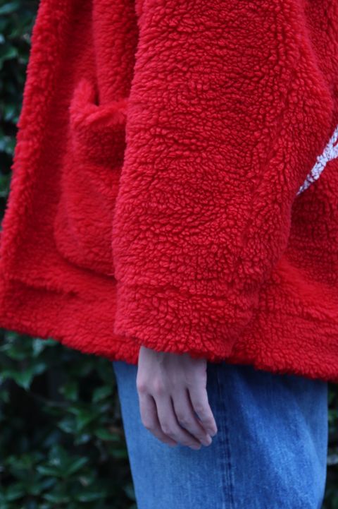 doublet HAND-PAINTED RECYCLE FUR JACKET"RED style"