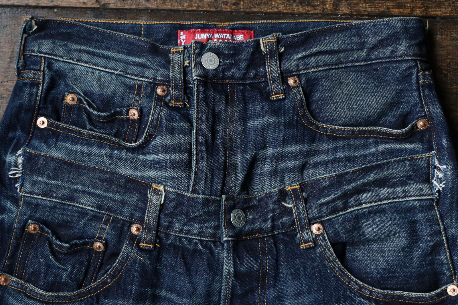 ジュンヤワタナベマン 25SS ダブルウエストLevi's Wネームデニム(WO-P208-051)INDIGO