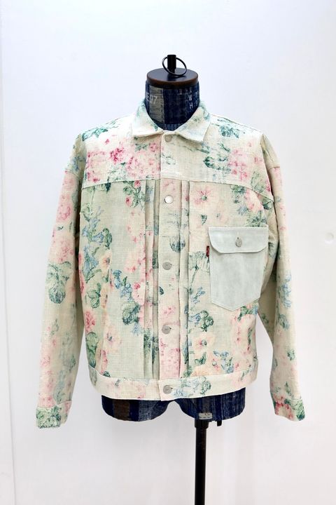 ジュンヤワタナベマン 26SS Levi'sWネーム レーヨンリネン花柄プリント×牛革ジャケット(WQ-J204-051)☆2月6日(金)発売！