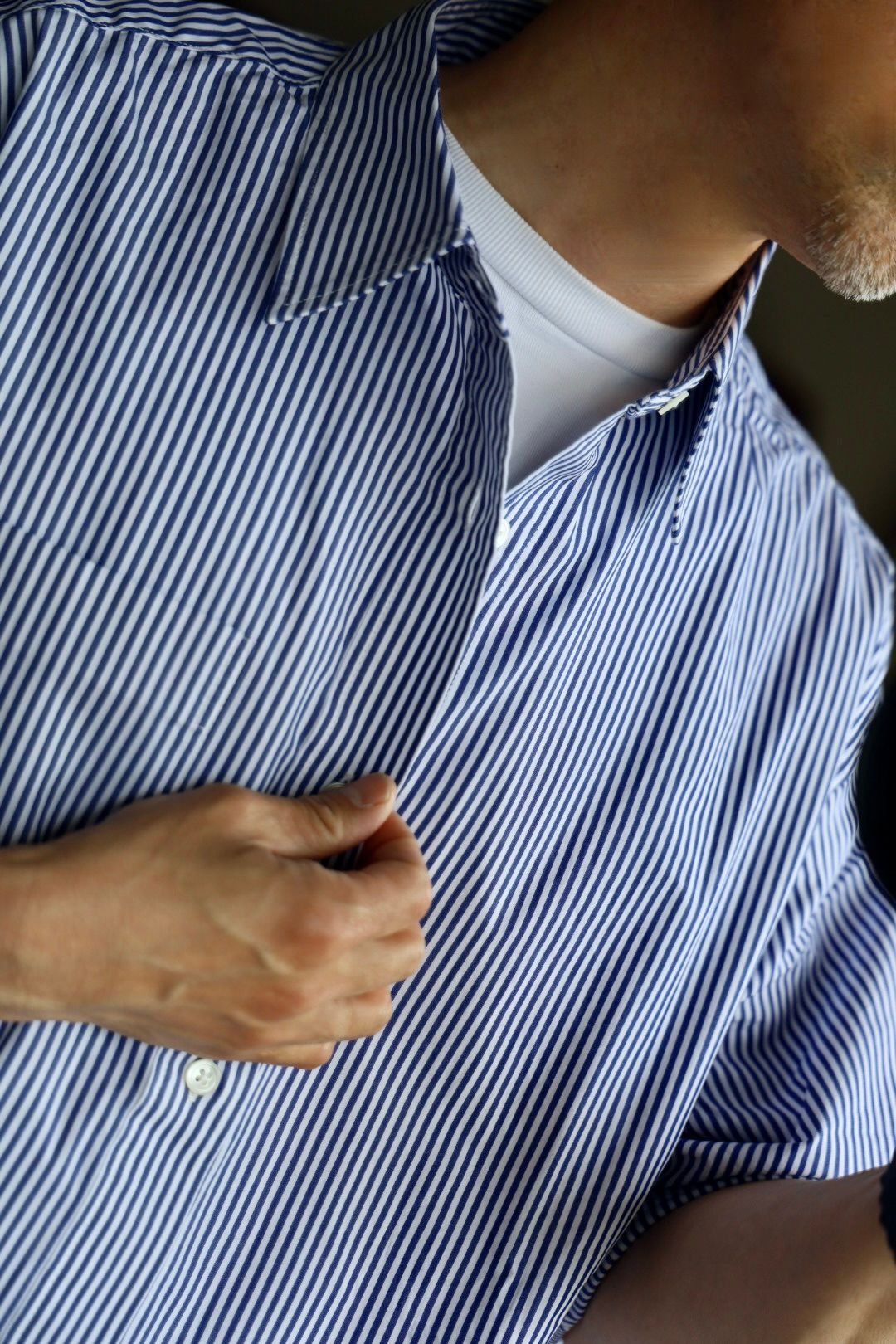 フレッシュサービス  CORPORATE UNIFORM S/S SHIRT(BLUE STRIPE)