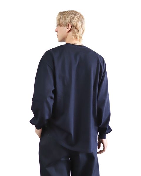 グラフペーパー24SS Heavy Weight L/S Oversized Tee (NAVY)style 2024.3.15