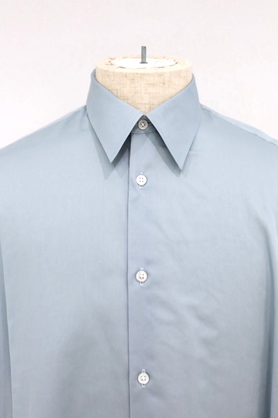 グラフペーパー Women's 26SS  Silicon Poplin Deep Slit Regular Collar Shirt(GL261-50183)SMOKE BLUE☆2月28日(土)発売！