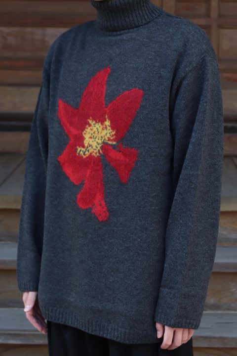 yohji yamamoto 花柄タートルニット(HX-K15-181) style.2021.8.29.