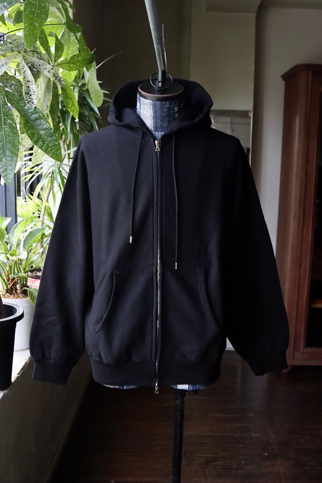ブラームス 25FW ジップアップスウェットフーディワイドSoft&Hard Sweat Hoodie Zip Wide(bROOTS24F28F25)Black☆新作発売！