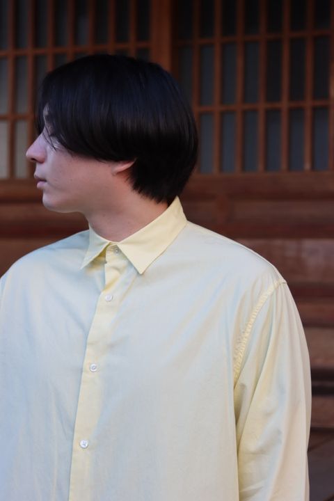 Ets.MATERIAUX Regular collar shirt(YELLOW)style.