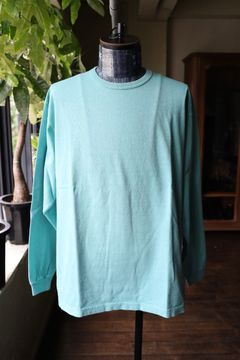 ファウンダ 25AW LONG SLEEVE FADE TEE SHIRT(015FD252013)BLUE GREEN⭐︎9月13日(土)新作発売！