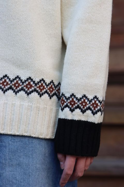 JUNYA WATANABE COMME des GARCONS MAN ウールジャガードニット求心柄"WHITE"style
