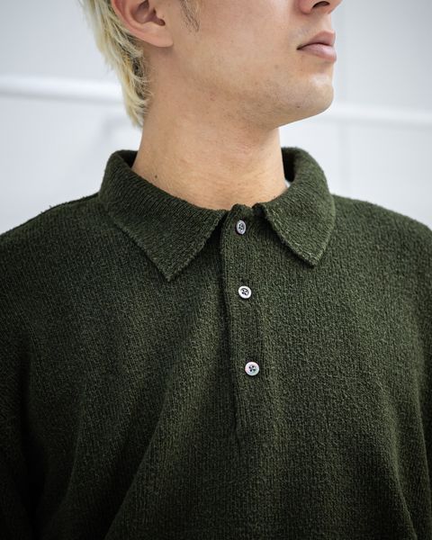 A.PRESSE Washed Silk Nep Polo Shirt  (OLIVE) 1月10日(土)新作発売！