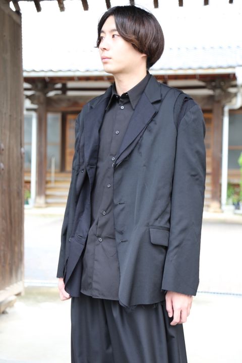 Yohji Yamamoto pour Homme 2020AW 新作 M-3BS 重ねST止レイヤードジャケット(HR-J10-802)style.2020.9.18.