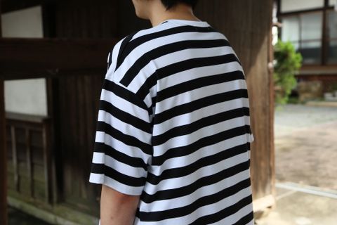 Graphpaper Border S/S Tee(GM203-70144B) style.2021.7.10.