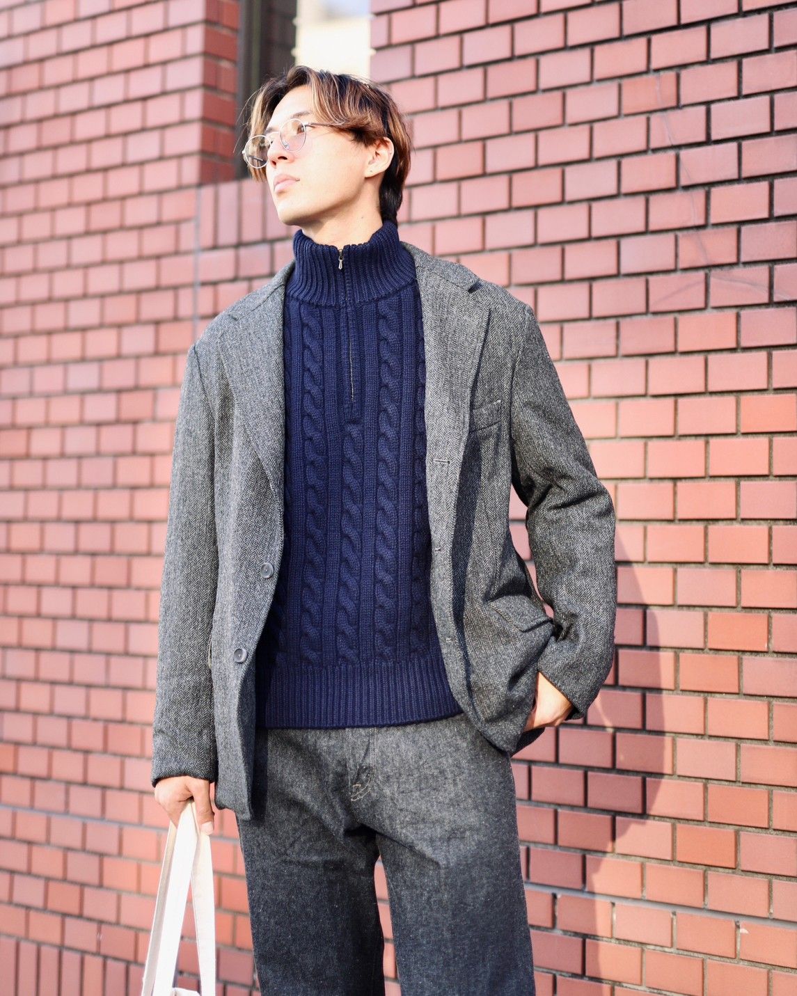A.PRESSE - アプレッセ Tweed Tailored Jacket(23AAP-01-18H)CHARCOAL ...