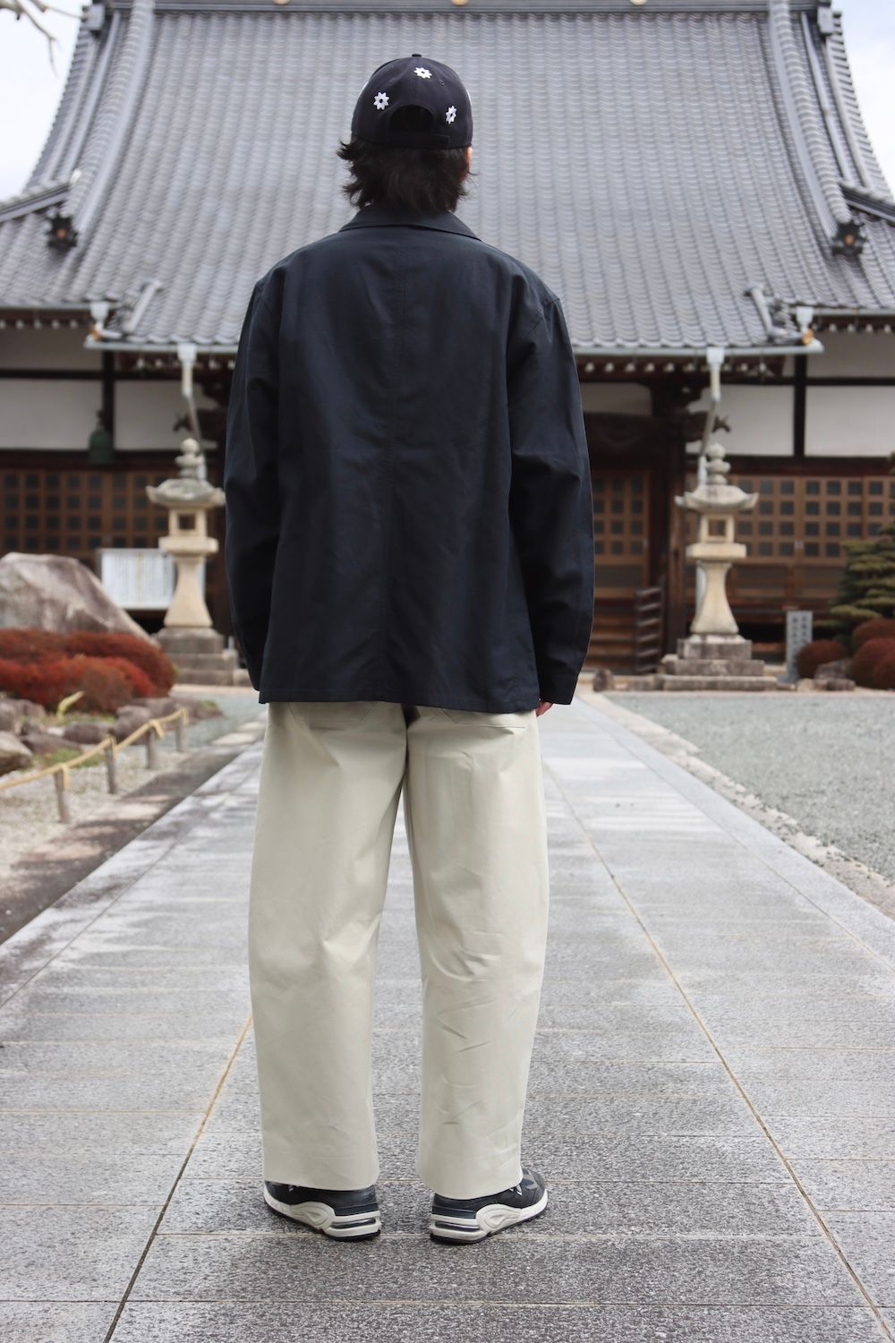 STUDIO NICHOLSON SORTE PEACHED COTTON TWILL DEEP PLEAT