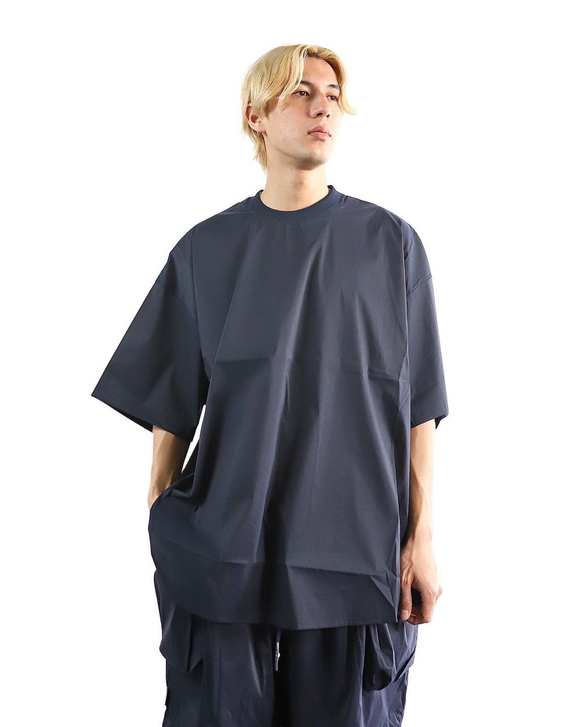 SFC BIG NYLON ROUND SS TEE ネイビー　L Stripes For Creative - S.F.C 24SS エスエフシー BIG NYLON