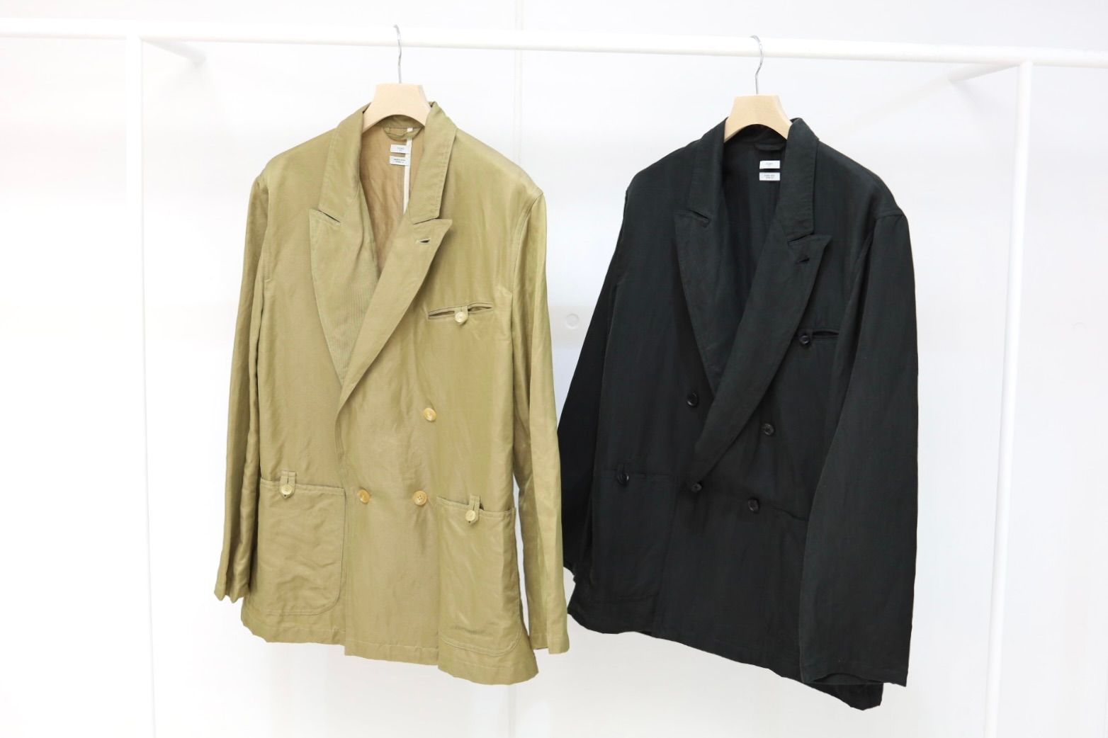YOKE 26SS Linen Silk Kersey Double Breasted Blezer(YK26SS01207J)KHAKI
