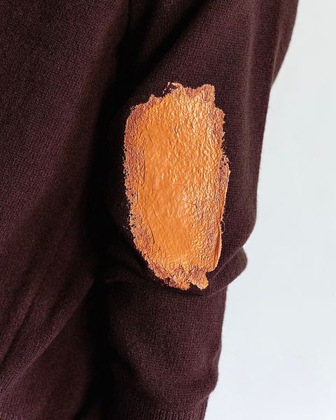 YOKE PAINTED ELBOW PATCH CARDIGAN(BROWN)スタイル 8月24日(土)新作発売！