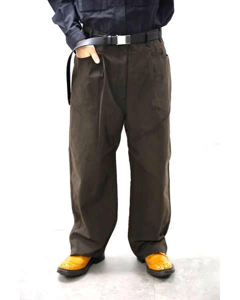 コムデギャルソンオム26SS ナイロンオックス製品染ワークパンツ(HQ-P003-051)BROWN☆2月6日(金)発売！