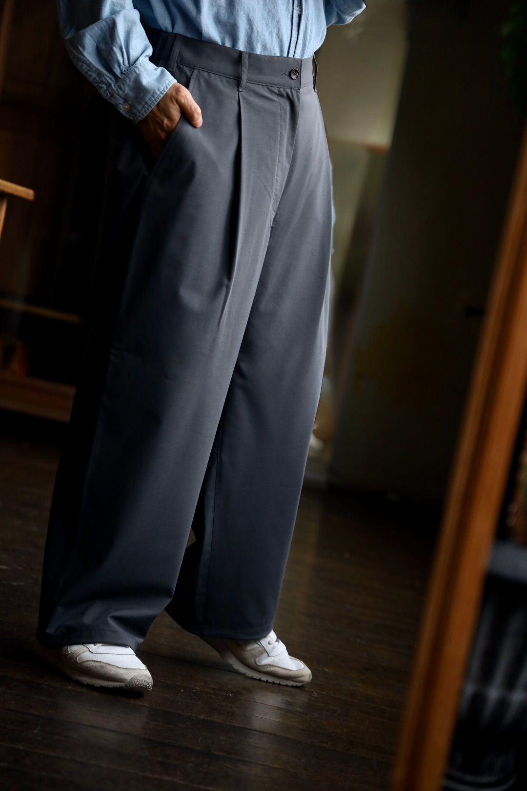 フレッシュサービス WOOLY CLOTH WIDE TROUSERS(FSC251-40109)GRAY