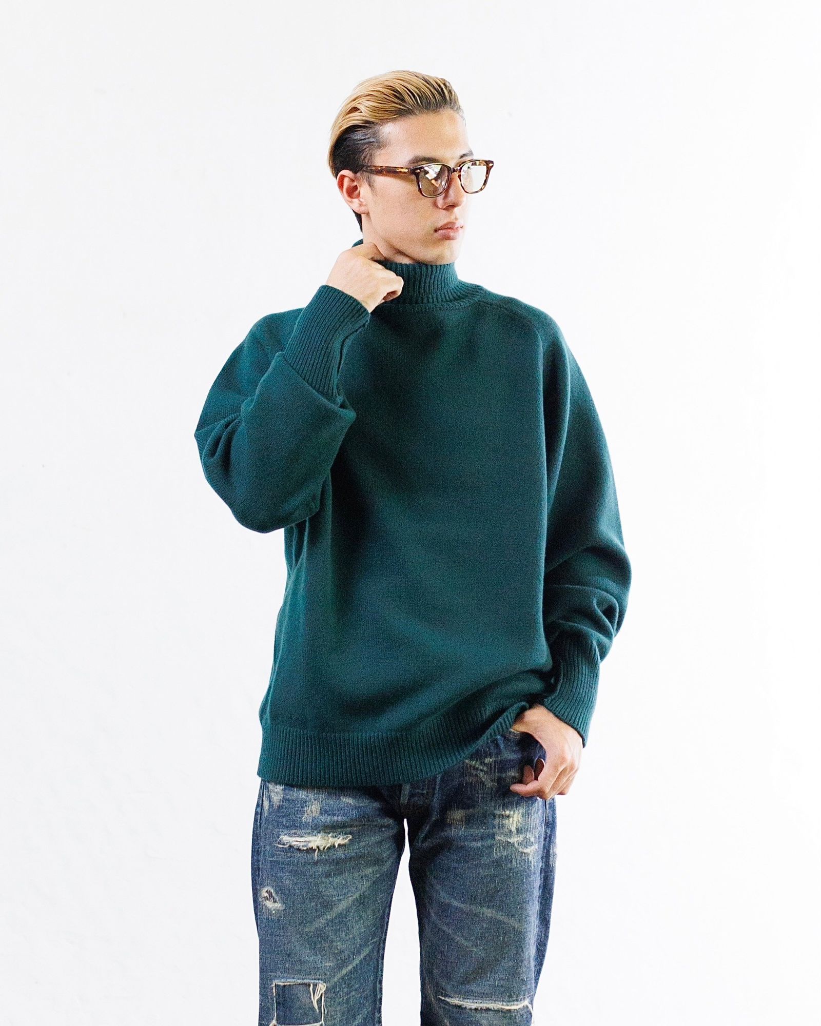 A.PRESSE Tweed Harrington Jacket ミックススタイル