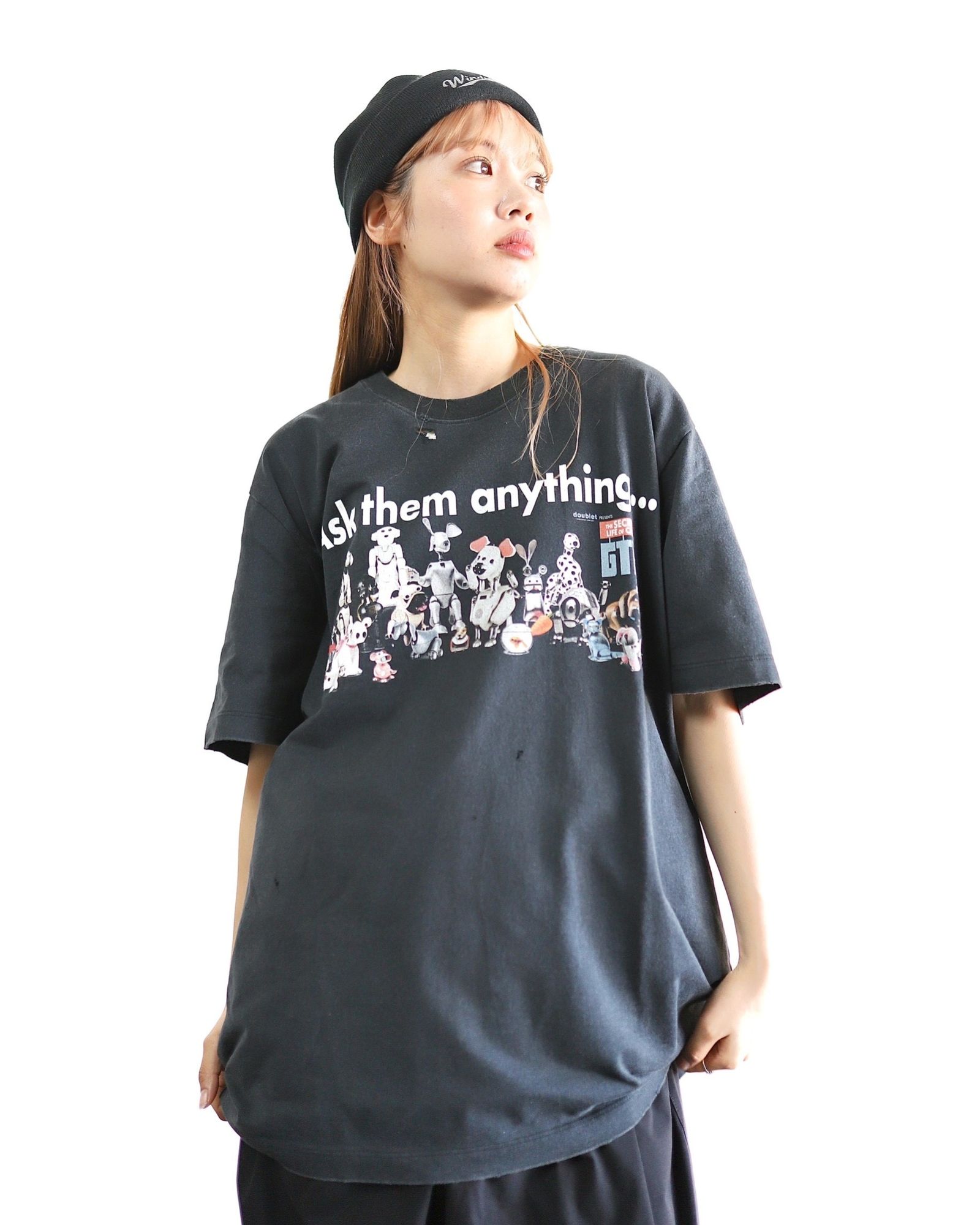 ダブレット 24SS DOUBLET x PZ TODAY PET ROBOT T-SHIRT(24SS31CS312) BLACK - M