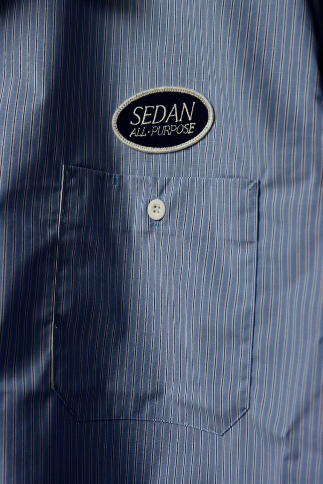 セダンオールパーパス23FW OVAL LOGO WORK SHIRT(SD23F-SH01)BLUE STRIPE