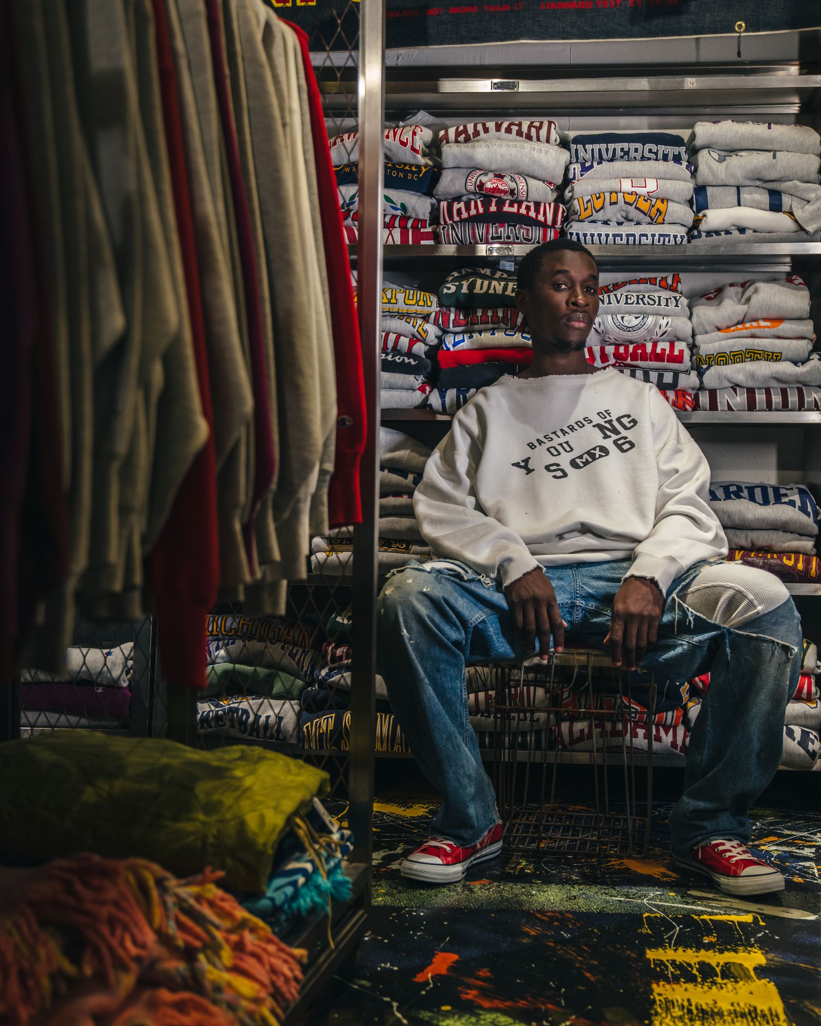セントマイケル25SS BJ_CREW NECK SWEAT(SM-HR8-0000-C38)WHITE☆2月8日(土)発売！