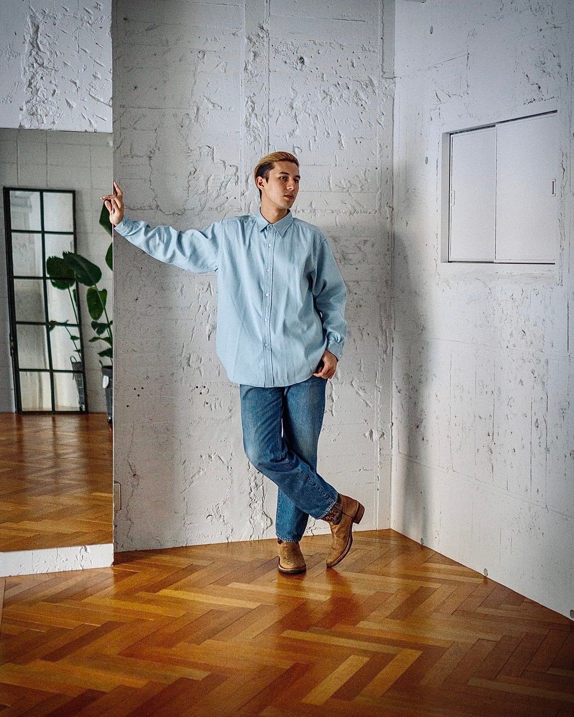 アプレッセ Double Weave Twill Regular Collar Shirt(25SAP-02-10H)L.GRAY☆1月11日(土)発売！