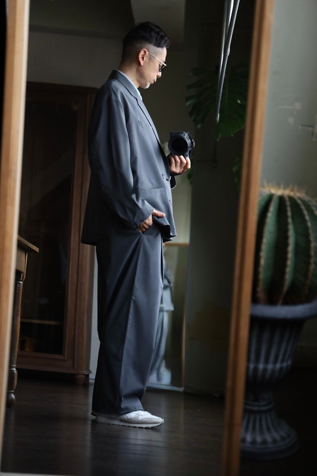 フレッシュサービス WOOLY CLOTH WIDE TROUSERS(FSC251-40109)GRAY