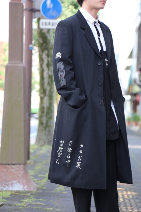Yohji Yamamoto pour Homme 2020AW K-メッセージ刺繍ジャケットstyle.2020.9.9.