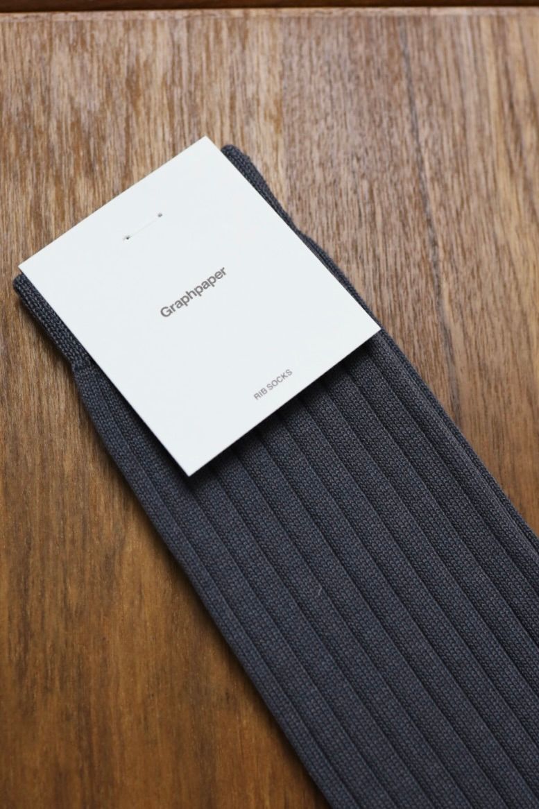 グラフペーパー26SS Graphpaper Rib Socks(GU261-90291B) GRAY☆1月24日(土)発売！