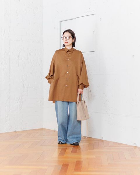 Graphpaper 25SS 新作 Silicon Poplin Deep Slit Regular Collar Shirt style.2025.3.12