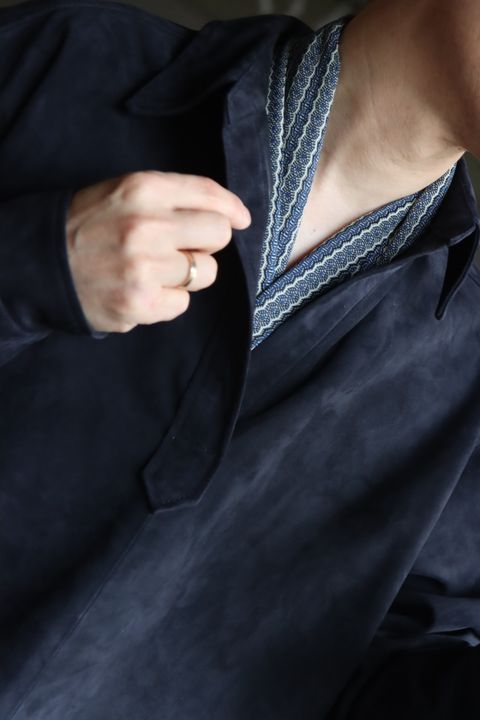 A.PRESSE アプレッセ24SS Leather Skipper Shirtスタイル