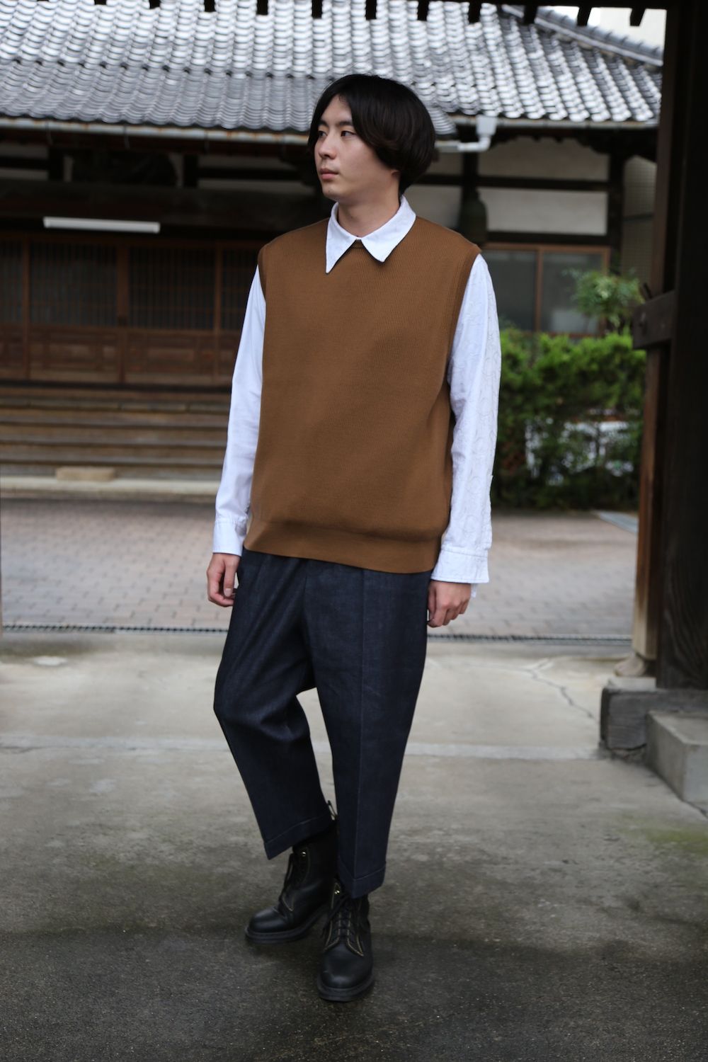 COMME des GARCONS HOMME 綿ナイロンウェザーフーデッドコート"KAHKI"style.2020.9.13.
