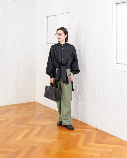 Graphpaper 25SS 新作 Silicon Poplin Deep Slit Band Collar Shirt style.2025.3.12