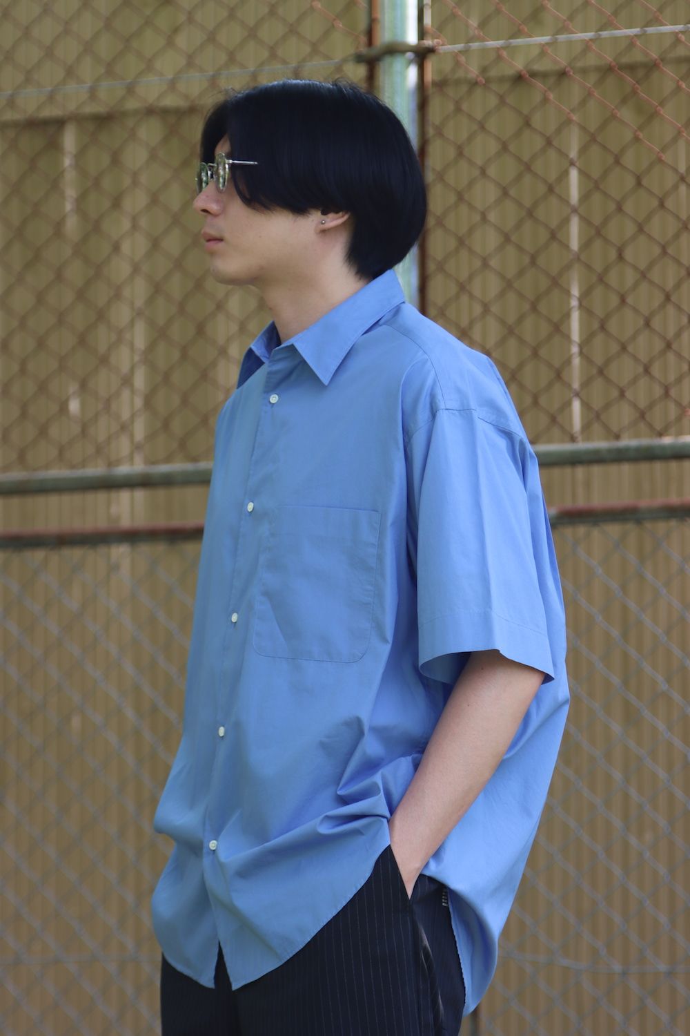 Graphpaper Broad S/S Oversized Regular Collar Shirt style