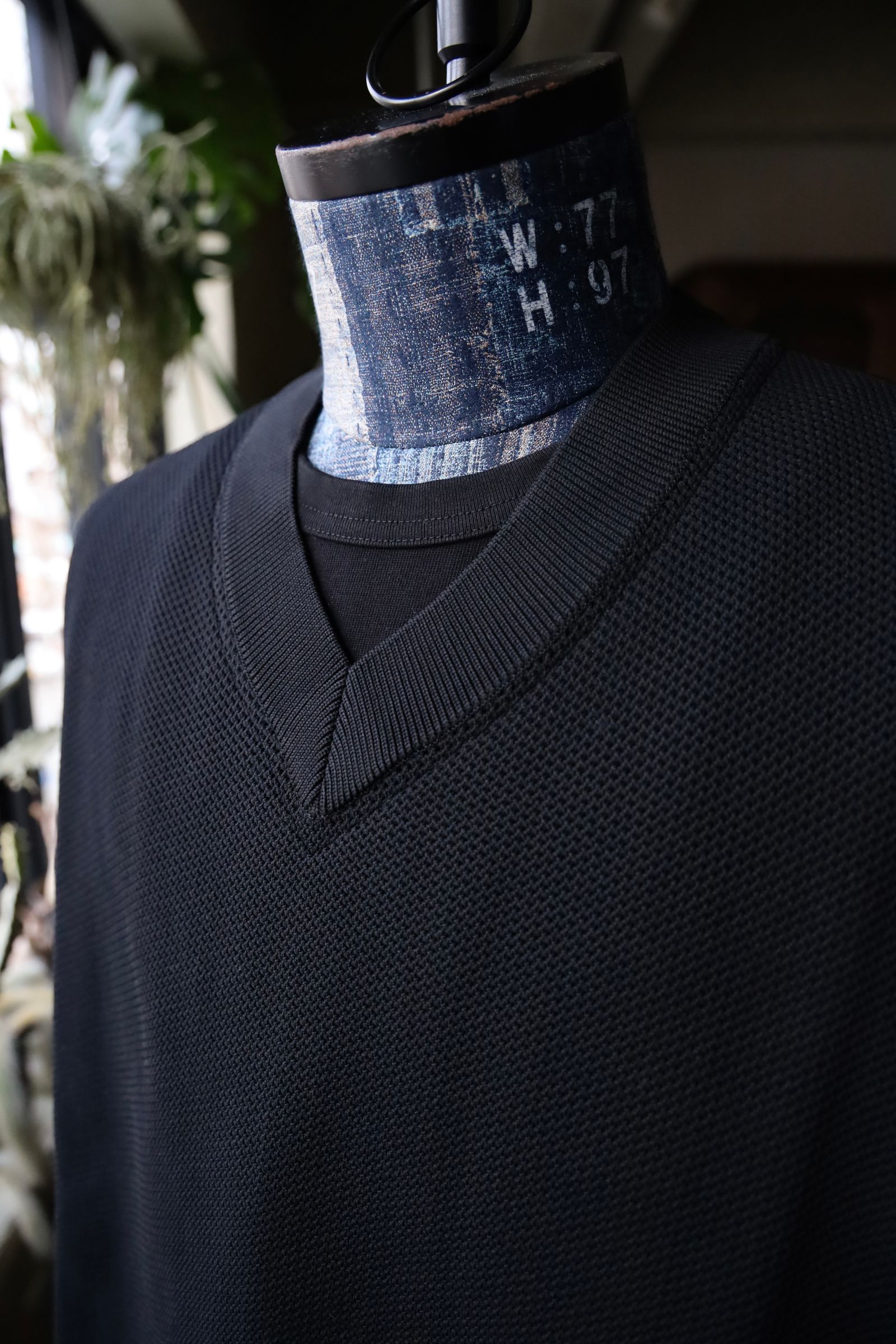 コムデギャルソン 異素材切替 ポロシャツ Tシャツ ブラック M アシンメトリー COMME des GARCONS HOMME 異素材切り替えTシャツ (BLACK