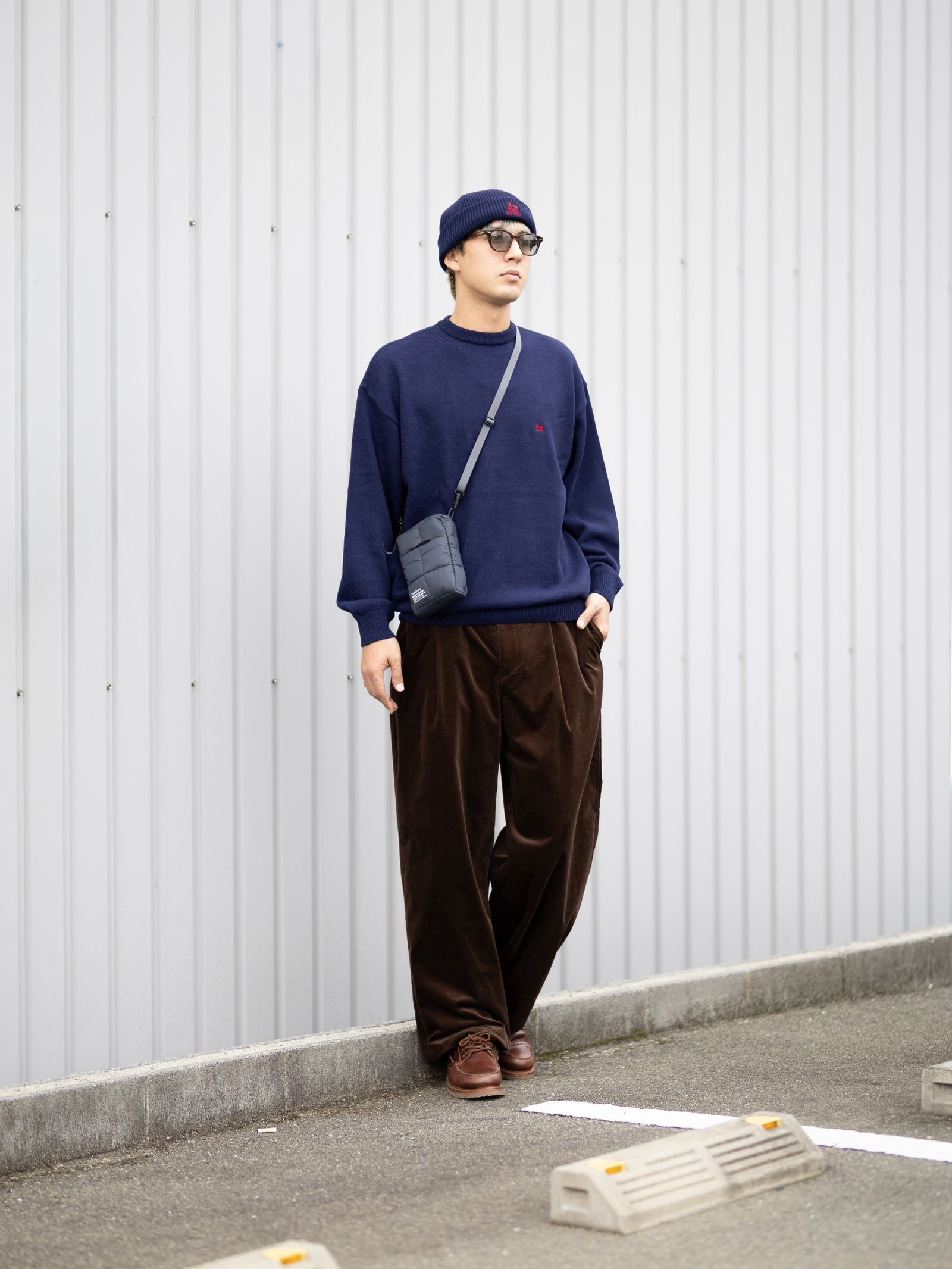 FreshService THERMAL JERSEY CREW NECK KNIT MARK STYLE